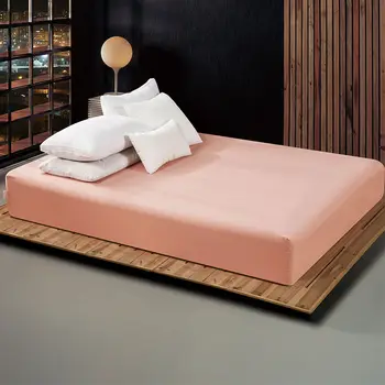 

1Pc Sanding Solid Fitted Sheet Mattress Cover Printing Bedding Linens Plain Bed Sheets With Elastic Band Double 9 Size 160x200cm