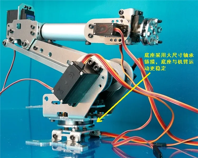 

Abb Industrial Robot 698R Mechanical Arm 100% Alloy Manipulator 6-Axis Robot arm Rack with 6 Servos