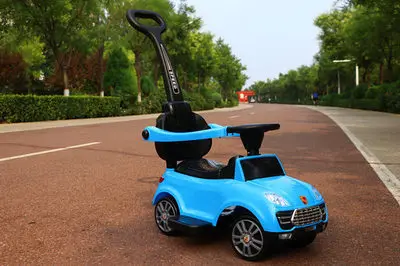 Детский Электрический четырехколесный игрушечный автомобиль, От 1 до 3 лет, Детский самокат с музыкой, йо-йо, детская коляска, ходунки, игрушечный автомобиль - Цвет: blue