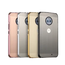 For Motorola Moto X4 Case for Moto X 4 Brushed Back Cover Hard Case with Plating Metal Frame Case for Moto X4 5.2"