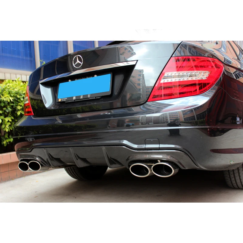 Для Mercedes Benz C Class W204 C63 AMG углеродного волокна задний бампер диффузор спойлер 2012 2013(бампер AMG только