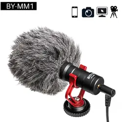 BY-MM1 микрофон для видеозаписи Compact VS Rode Video On-camera recording Mic для iPhone X 8 7 huawei Nikon Canon DSLR