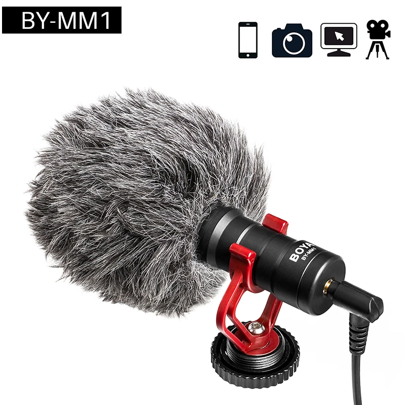 

BY-MM1 Video Record Microphone Compact VS Rode VideoMicro On-Camera Recording Mic for iPhone X 8 7 Huawei Nikon Canon DSLR