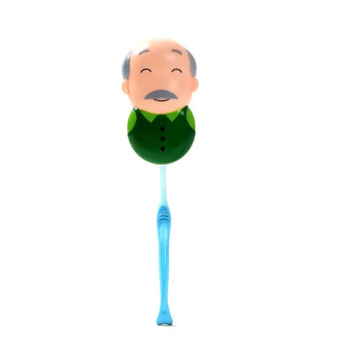 Держатель для зубной щетки с присоской из мультфильма, держатель для зубной щетки с изображением дедушки - Цвет: Белый