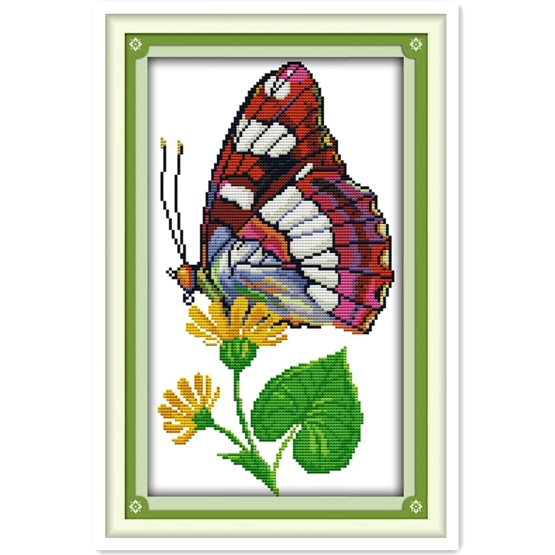Butterfly Over Flowers (12) Chinese Counted Cross Stitch ...