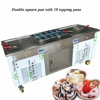 

double square pans fry ice cream machine fry ice cream machine with 110V Free Shipping by sea