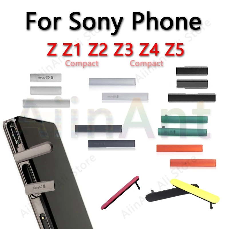 

For Sony Xperia Z Z1 Z2 Z3 Z4 Z5 Compact Premium Micro SD SIM Card USB Charging Port Slot Dust Plug Cover Original Parts
