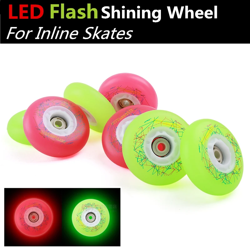 

[ 88A Flash Wheel ] 8 Pcs/Lot 88A Original CityMonkey LED Flash Shining FSK Slide Inline Skates Wheel, Shine in Darkness Night