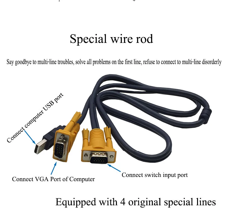 IT-well 4 порта KVM переключатель управления 4 ПК Хост 1 Набор USB клавиатура мышь и VGA монитор мульти ПК управление оригинальным кабелем