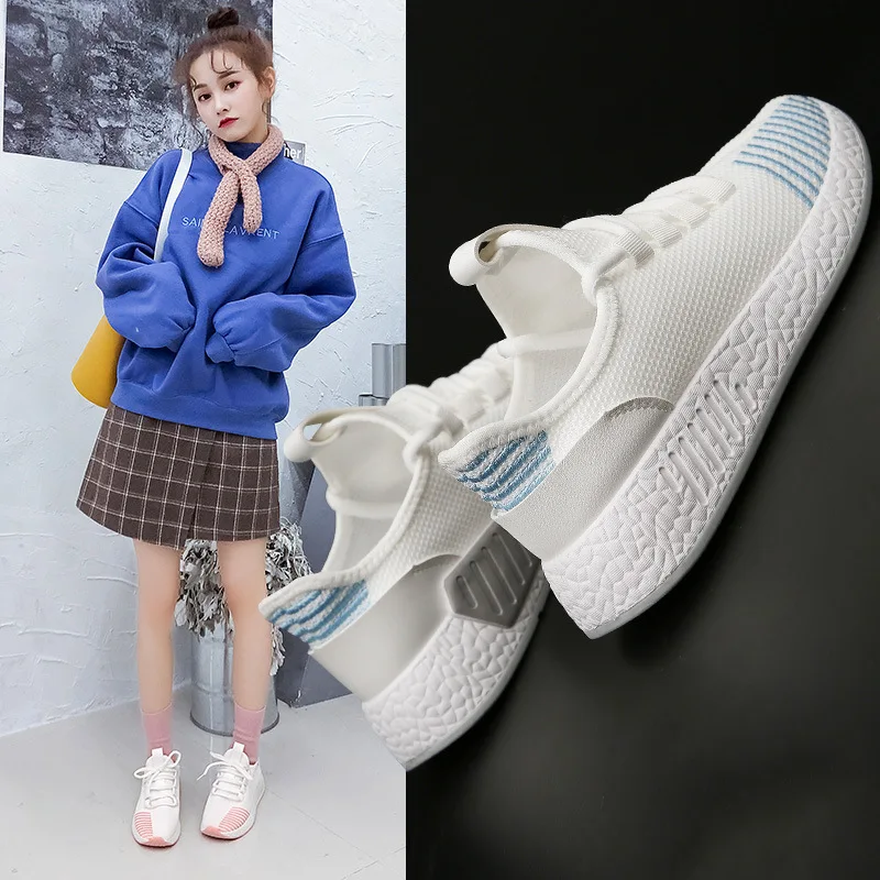 

Ins old shoes ulzzang Harajuku summer 2018 new spring Korean version of breathable flying woven sports shoes white