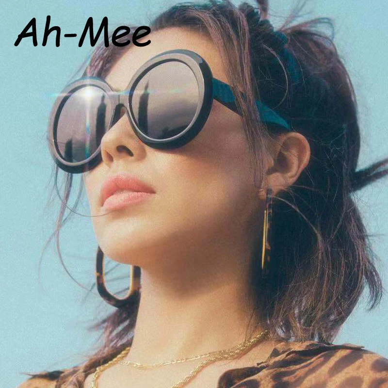 

2019 Round Oversized Sunglasses Women Retro Brand Designer Black Big Sun Glasses For Female Circle Gradient Sunglass de sol
