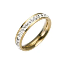 New Classic 316L Stainless Steel Rings For Women Gold Color Crystal Engagement Wedding Ring Jewelry engagement rings for women wedding jewelry big crystal stone ring stainless steel jewelry