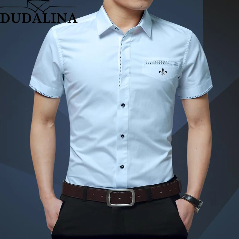 Dudalina, летняя новинка, мужская рубашка, бренд класса люкс, мужская хлопковая рубашка с коротким рукавом, рубашка с отложным воротником, кардиган, рубашка, мужская одежда