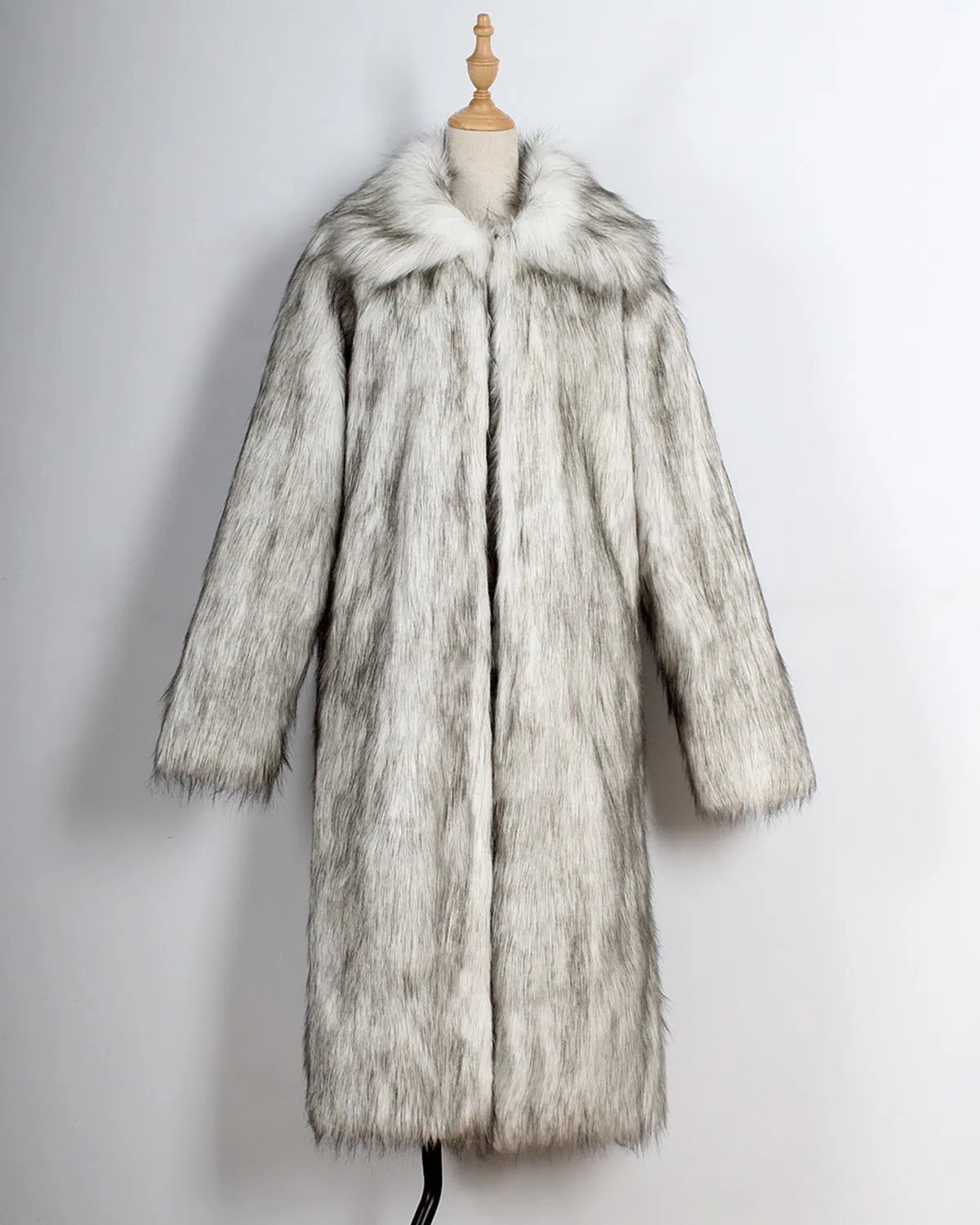 Мужское меховое пальто, зимняя верхняя одежда из искусственного меха, теплое пальто, мужские куртки в стиле панк, длинные кожаные пальто, Мужская меховая брендовая плотная одежда - Цвет: Серебристый