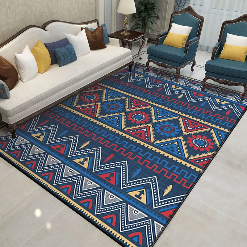الرجعية بوهيميا نمط السجاد ل غرفة المعيشة أريكة طاولة القهوة كبيرة منطقة السجاجيد غرفة نوم السرير متجر الكامل مستطيل الطابق حصيرة السجاد