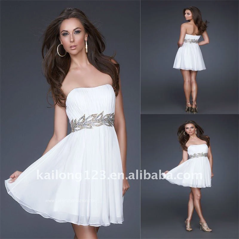 White strapless flowy dress Clearance