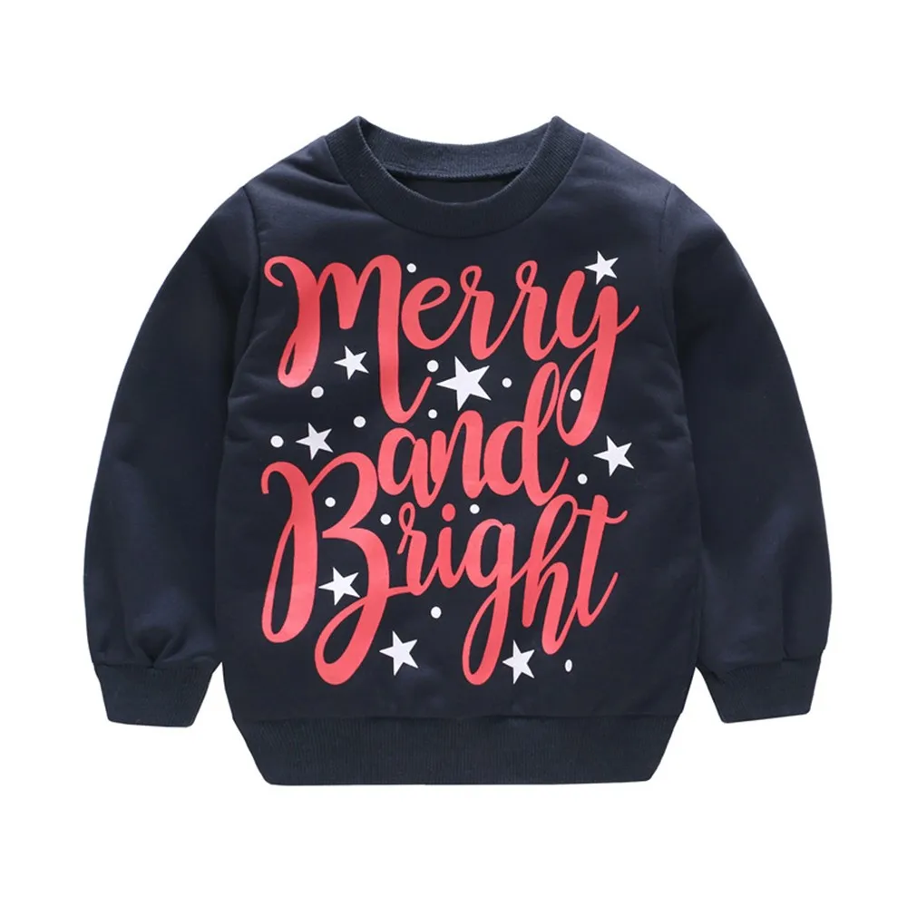

Baby Child Sweatshirt Toddler Kids Baby Girl Boy Long Sleeve Cartoon Christmas Print Pullover Tops Kids Clothes