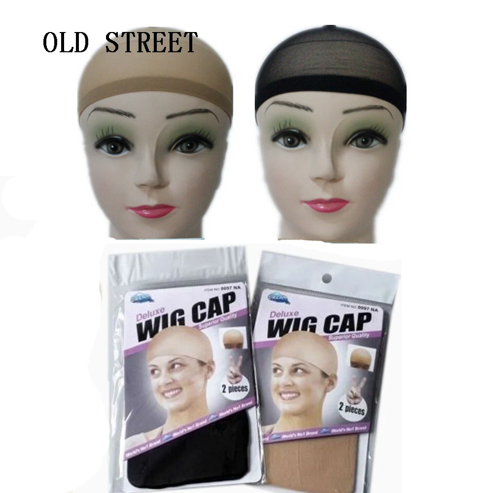 

OLD STREET 1set Wig Cap Soft and Comfortable Unisex Stocking Wig Hairnet Cap Snood (Skin Color or Black Color )