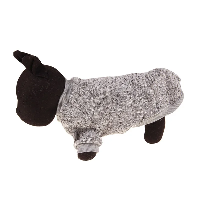 Теплая одежда для собак, зимний мягкий хлопковый свитер, однотонная одежда, пальто для щенка для маленьких собак, чихуахуа, Рождественский костюм для домашних животных - Цвет: Серый