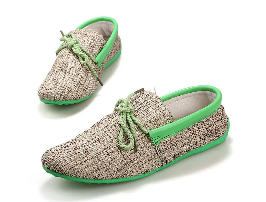 Men Shoes Spring Summer Breathable Fashion Weaving Men Casual Flat Home Use Shoes Lace-Up Loafers Comfortable Shoes