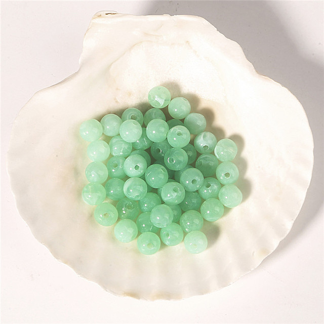 6mm Acrylic Clouds Beads Effect Round BEADS Spacer Loose Beads For Jewelry Making Accessories DIY Bracelet Necklace
