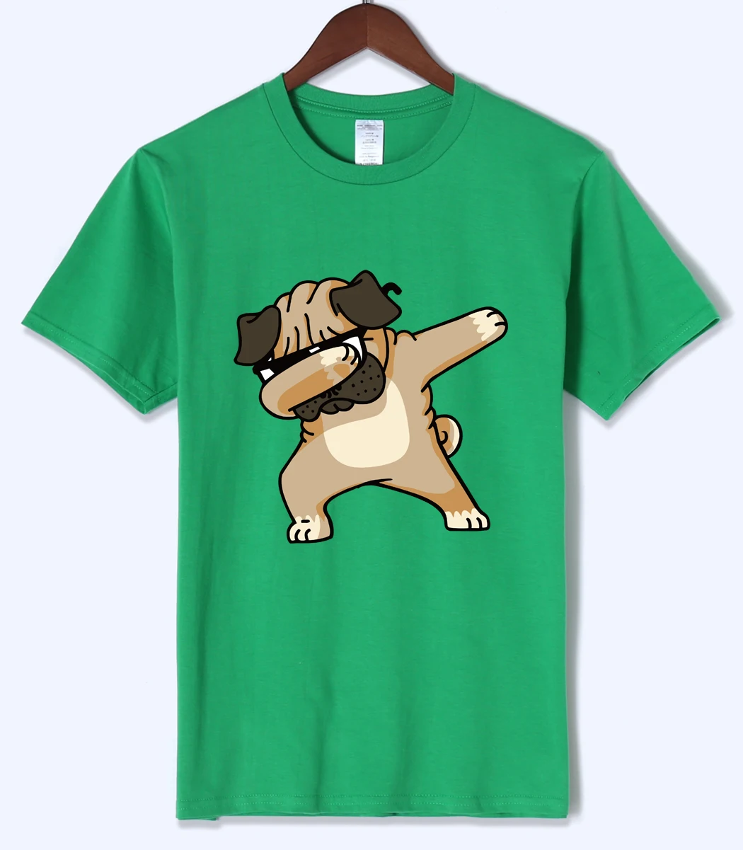 

Brand clothing summer casual Dabbing Pug T-Shirt Men Funny black shirt funny streetwear Top punk rock Tee 2019 new o-neck tshirt