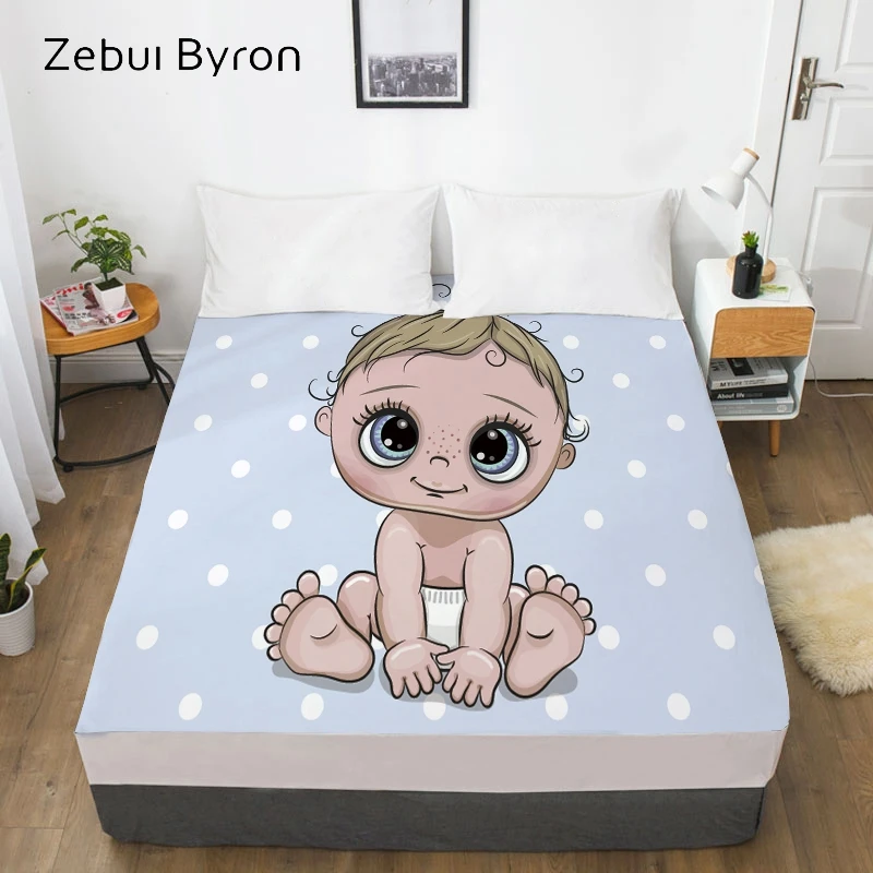 Простыня с 3D HD рисунком из мультфильма эластичной резинкой простыня для