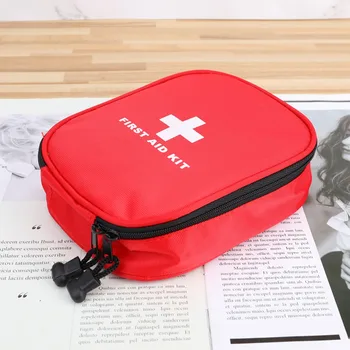 

Outdoor Travel First Aid Kit Mini Car First Aid Kit Bag Home Small Box Emergency Survival Kit Size 16x12x5cm