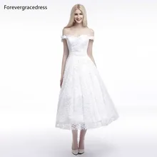 Forevergracedress 2017 A Line Lace Wedding Dress Sexy Off The Shoulder Bridal Gown Plus Size Custom Made
