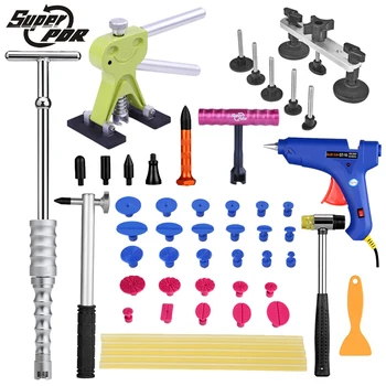 

PDR dent repair tool kit Paintless car body dent removal tools dent puller lifter glue gun pulling bridge hammer hand tool set