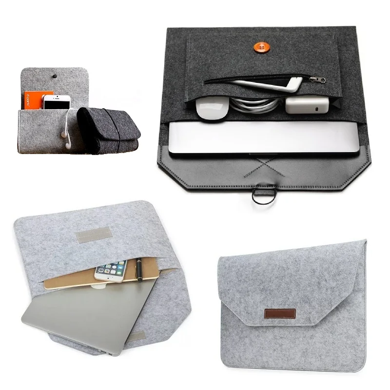 

New Soft Sleeve Bag Case For Apple Macbook Air 13 11 Pro Retina 12 13 15 Cover For Mac book 13.3 " Touch Bar Laptop Mouse Bag