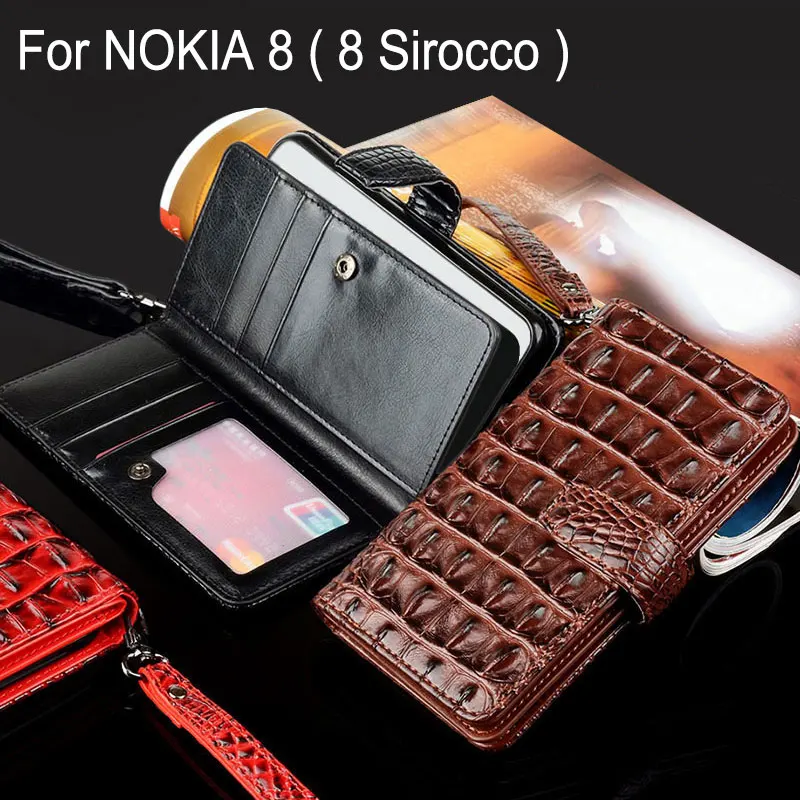 Для nokia 8 Sirocco чехол coque роскошный крокодиловый Змеиный кожаный флип бумажник