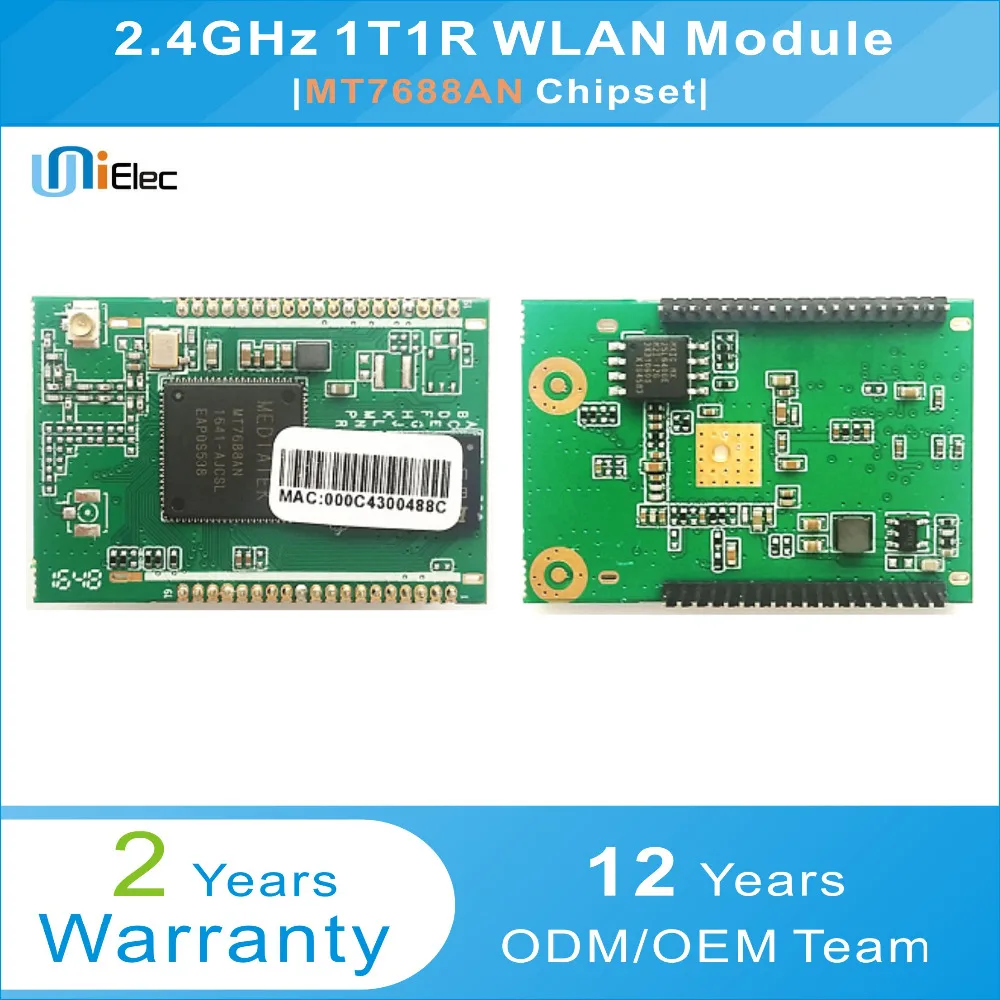 MTK MT7688AN 1x1 802,11 b/g/n 2,4 ГГц 1T1R WLAN модуль PCBA WiFi пользовательская плата DIP MT7688 ODM