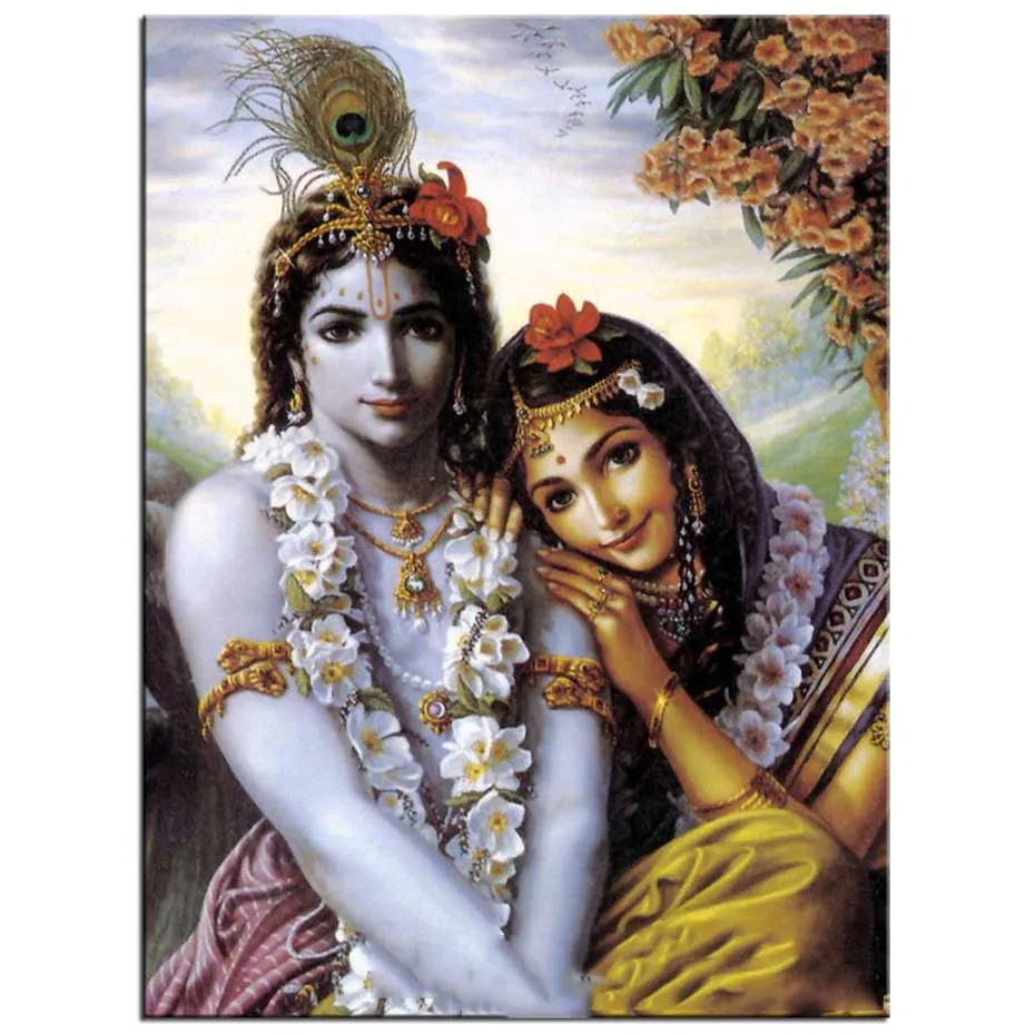 Картины Стразы в индийском стиле St Radha и Krishna 5D круглая Алмазная мозаика рукоделие