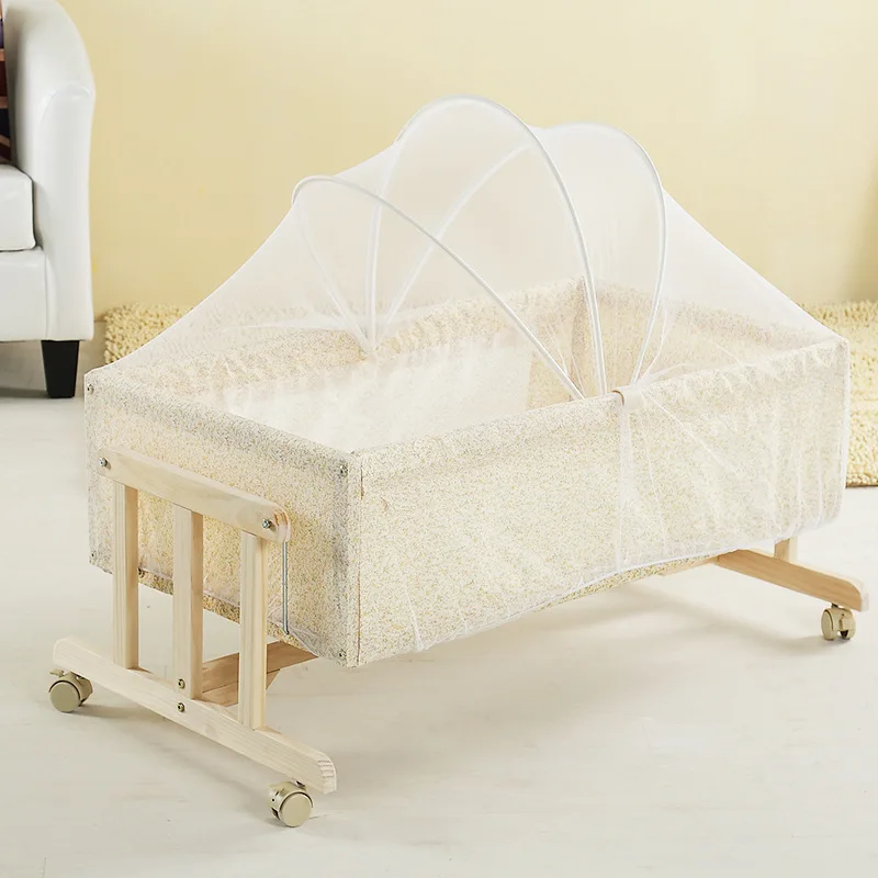 

Portable wood crib cradle bed baby shaker small baby cradle