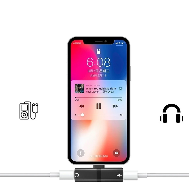 Адаптер AUX Adaptateur для iPhone X XR XS MAX 8 7 Plus разветвитель 2 в 1 Зарядка музыка аудио Adaptador rozdzielacz do s uchawek