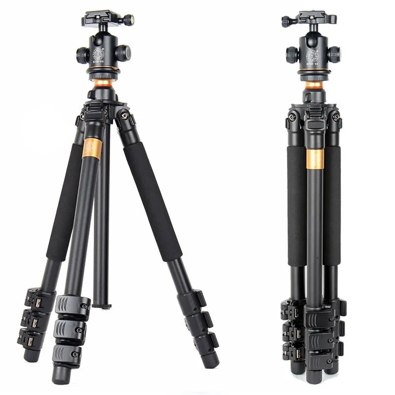 

QZSD Q471 Professional Portable Aluminum Tripod With Panoramic Ball head 4 Section Tripode For Canon Nikon Sony DSLR Camera