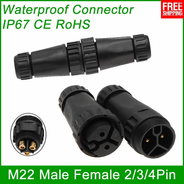 IP67 Waterproof wire Connector for LED lighting 25A Male female quick