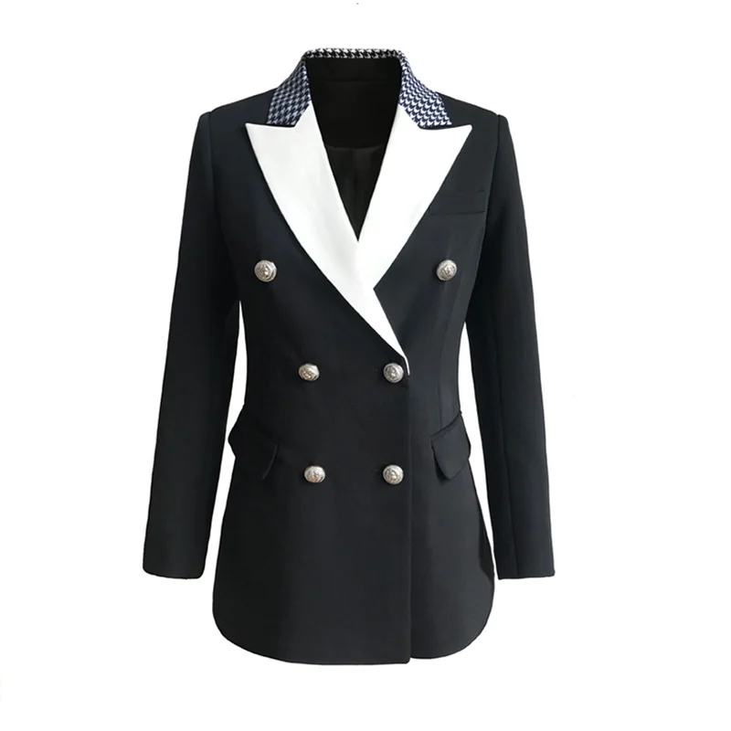 Factory Price High Quality European Women High Quality Plus Size Casual Blazers Printing Collar Slim Blazer