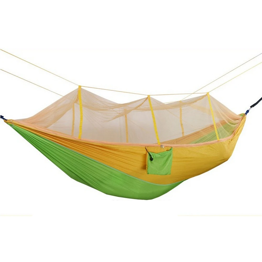 1-2 человека Открытый Москитная сетка парашют гамак кемпинг портативный подвесной спальный кровать высокая прочность парашют качели стул - Цвет: Светло-зеленый