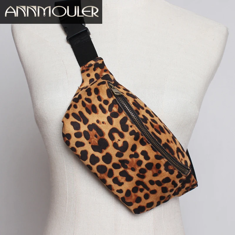 

Annmouler Brand New Women Waist Packs Suede 4 Colors Fanny Pack Large Capacity Chest Bag Adjustable Waist Belt Bag Vintage Hip