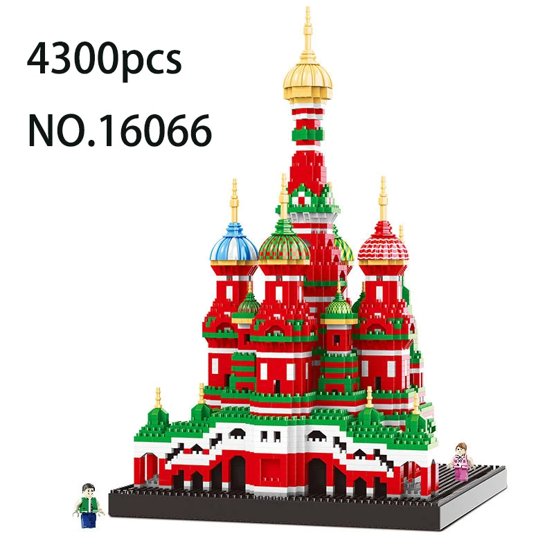 Balody 16066 4300 шт Василий Церковь Архитектура DIY Алмаз Мини строительные блоки