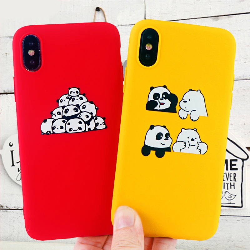 Модные чехлы для телефонов с милой пандой IPhone X XS MAX XR 8 7 6 S Plus Мягкие силиконовые