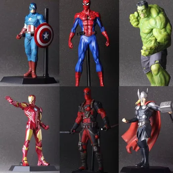 

The Avengers 2 Hulk Iron Man Deadpool Captain America Thor Spiderman PVC Action Figure Model Wolverine Toy IronMan Superhero