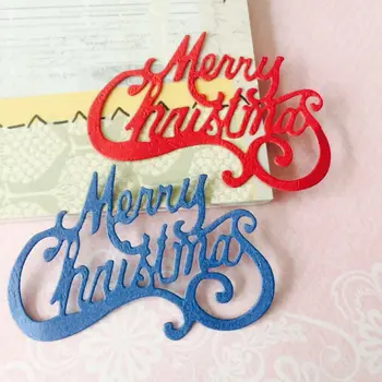 

Merry Christmas Metal Cutting Dies Words Letter Stencil DIY Scrapbooking Embossing Album Paper Gift Cutting Die for Scrapbooking
