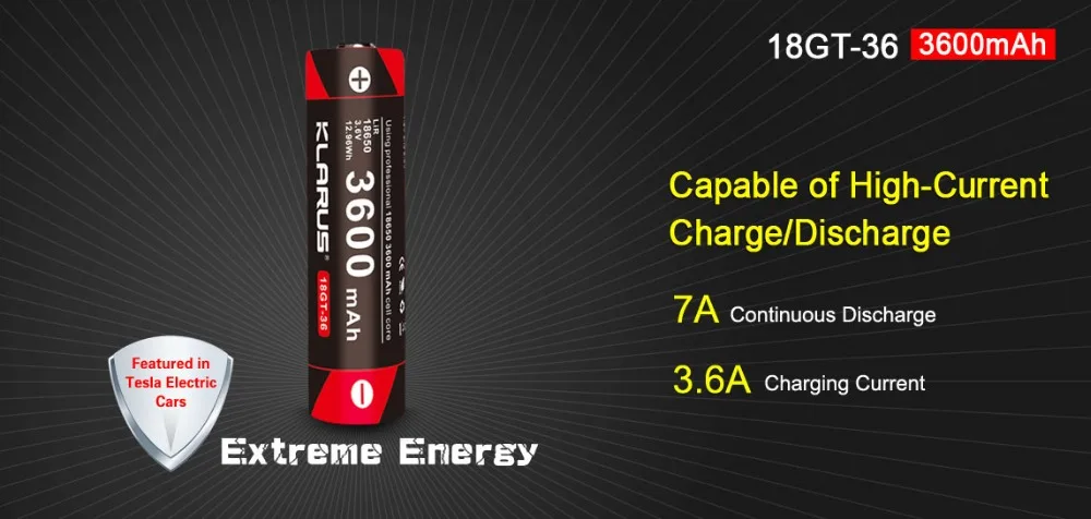 2 шт KLARUS 18650 3600mAh 18GT-36 3,6 V литий-ионная батарея Высокая производительность 18650 li батарея