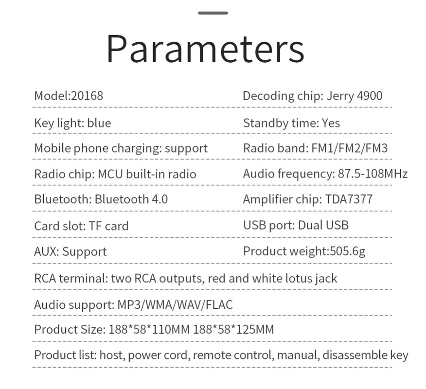 Автомобильные аксессуары 1 Din Bluetooth автомобильное радио FM вспомогательный приемник радио автомобильное аудио TF USB MP3 мультимедийный плеер MP3 WMA WAV FLAC