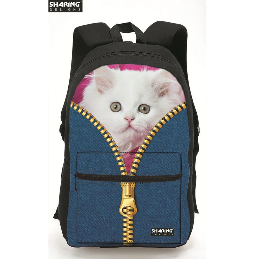 High Capacity Cute Bug Dog Print School Bag for Children Zoo Animal