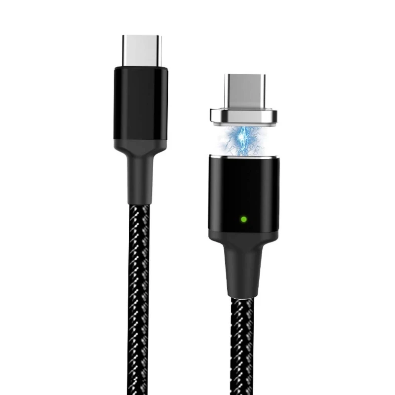 

Braided Nylon Magnetic Type C Male To Male Data Cable For MacBook Samsung S9 S8