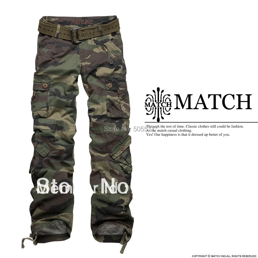 Hottest Matchic women's camouflage cargo pants hiking&camping 2036Min